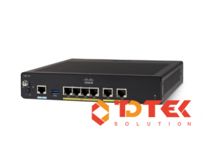 Thiết bị định tuyến Cisco C921-4PAS Router with 4 GE LAN ports, 2 GE WAN and150 Mbps IPSec